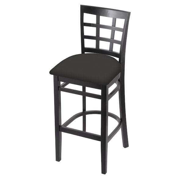 25" Counter Stool, Black Finish, Canter Iron Seat